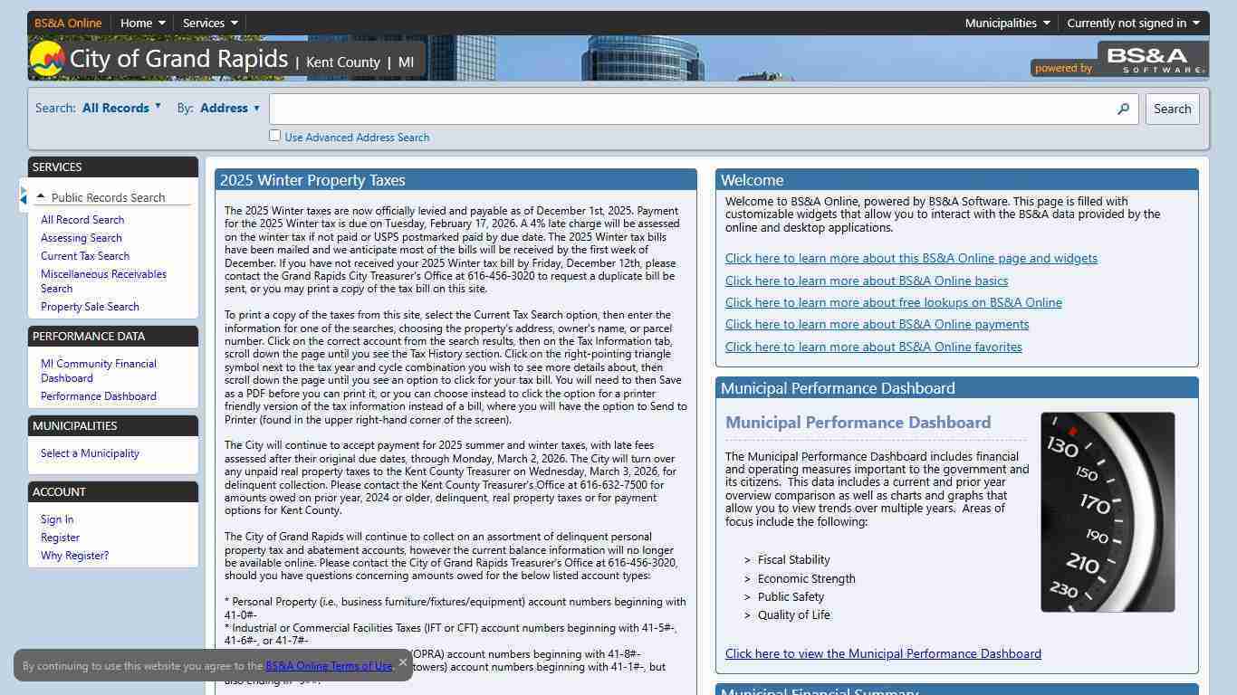 Home | City of Grand Rapids | BS&A Online